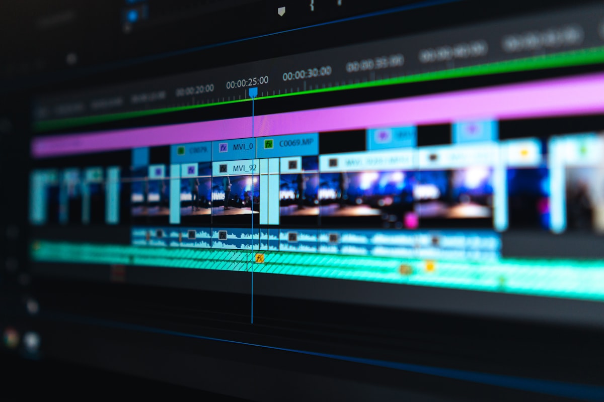 Creative team working on video content for digital advertising